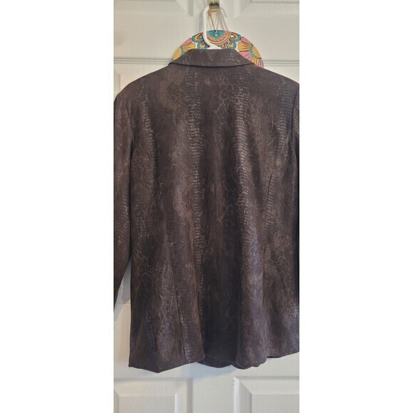 Erin London Faux Snake Skin Button Front Jacket Size Small - Picture 6 of 10